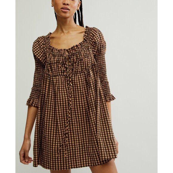 Free People Black and Brown Mini Dress - Picture 4 of 14